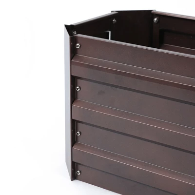 LuxenHome Brown Metal 32" X 11.8" Rectangular Garden Bed 3 LuxenHome Brown Metal 32" X 11.8" Rectangular Garden Bed - Image 3