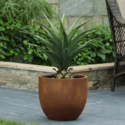 LuxenHome Round Tapered 17.2" H Flower Pot Planter Gray 17 LuxenHome Round Tapered 17.2" H Flower Pot Planter Gray -LuxenHome GUEST f3bd008d c975 4d20 ae37 b40a3d6f8272 1