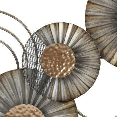 LuxenHome 47" W Distressed Metal Modern Flower Wall Decor 5 LuxenHome 47" W Distressed Metal Modern Flower Wall Decor - Image 5
