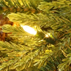 LuxenHome 4.5Ft Pre-Lit Artificial Pine Christmas Tree With Pinecones And Black Urn Planter Pot Green -LuxenHome GUEST f497f3e9 6001 4517 9d93 f3e38c7aaa9f