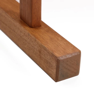 LuxenHome Natural Solid Wood 47.2-Inch Long Rectangle Sloping Seat Outdoor Bench 8 LuxenHome Natural Solid Wood 47.2-Inch Long Rectangle Sloping Seat Outdoor Bench - Image 8