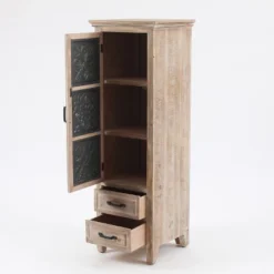 LuxenHome 48" Tall Wood And Metal 2-Drawer 1-Door Storage Cabinet. -LuxenHome GUEST f6cf62aa 3cfc 440c 9449 9d491a8fdaed