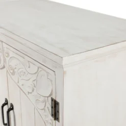 LuxenHome Farmhouse White Wood 2-Door Accent Storage Cabinet. 17 LuxenHome Farmhouse White Wood 2-Door Accent Storage Cabinet. -LuxenHome GUEST f6ff9bb8 a49f 499f a141 2f6ae1073bf5