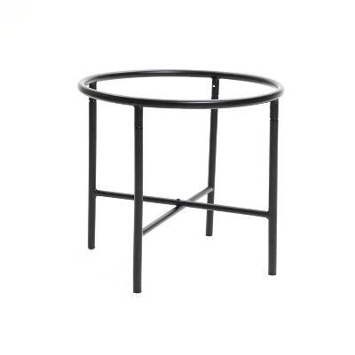 LuxenHome Set Of 2 Indoor Planter Pot, 11 & 16 Inch Novelty Decorative Planters With Black Stands, Distressed Metal Cachepot Flower Pot Beige 5 LuxenHome Set Of 2 Indoor Planter Pot, 11 & 16 Inch Novelty Decorative Planters With Black Stands, Distressed Metal Cachepot Flower Pot Beige - Image 5