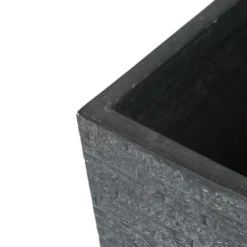 LuxenHome Gray MgO Tall Tapered Square Planter -LuxenHome GUEST f7947ea3 2569 4387 9c33 c3327faf8ff1