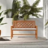 LuxenHome Laguna Solid Wood Outdoor Loveseat Park Bench