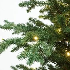 LuxenHome 6Ft Pre-Lit Artificial Fir Christmas Tree, Green Branches With Warm Lights & Metal Stand -LuxenHome GUEST f8f24562 f43e 47b9 941f 0260a02f17c6