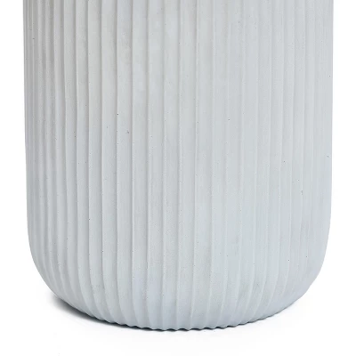 LuxenHome Gray Cement Indoor Outdoor Side Table With Storage 6 LuxenHome Gray Cement Indoor Outdoor Side Table With Storage - Image 6