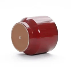 LuxenHome Ceramic Plant Pot Red Glazed Indoor Outdoor Decorative Planter With Drainage Hole And Rubber Plug Modern Round Flower Pot -LuxenHome GUEST f95aa7e6 e25e 4838 ae97 217cf57f66b9