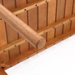 LuxenHome Natural Solid Wood 40-Inch Long Rounded Rectangle Outdoor Coffee Table Brown -LuxenHome GUEST f98238f9 fbd9 4c81 8366 eacf43ccbdcf