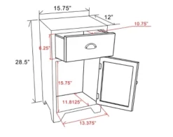LuxenHome Wood Farmhouse 1-Drawer 1-Door Side Table With Storage. -LuxenHome GUEST fa74afa1 971b 41ca 832f bb74e0742f5d
