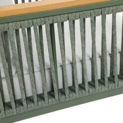 LuxenHome Outdoor Aluminum With Wood-Style Plastic Armchairs With Cushions, Set Of 2 -LuxenHome GUEST fac13689 fba2 4f9f b918 46e55bc7c33a