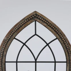LuxenHome Rustic Wood And Black Metal Arched Window Wall Decor -LuxenHome GUEST fad98aaf d9e6 4cb2 80d8 d50a3972f1a7