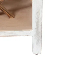 LuxenHome Distressed White And Gray Wood 1-Door Storage Wine Cabinet 16 LuxenHome Distressed White And Gray Wood 1-Door Storage Wine Cabinet -LuxenHome GUEST fb13aed8 d45a 4f6f b9f6 86b84f2550ee