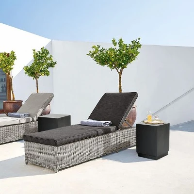 LuxenHome Gray Cement Indoor Outdoor Square Side Table 3 LuxenHome Gray Cement Indoor Outdoor Square Side Table - Image 3