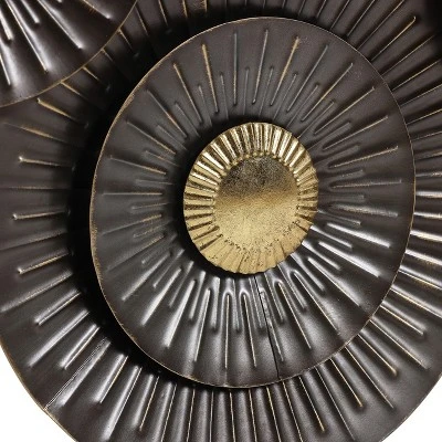 LuxenHome 41.3" W Brown And Gold Metal Abstract Flower Wall Decor 11 LuxenHome 41.3" W Brown And Gold Metal Abstract Flower Wall Decor - Image 11