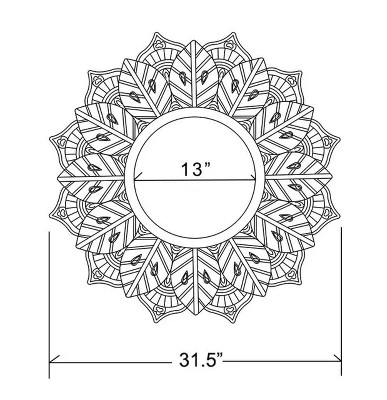 LuxenHome Distressed Brown And White Leaf Wreath Metal Frame Wall Mirror 8 LuxenHome Distressed Brown And White Leaf Wreath Metal Frame Wall Mirror - Image 8