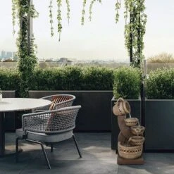 LuxenHome Brown Resin Cascading Pitchers Outdoor Fountain -LuxenHome GUEST fbe59a8a 972e 45d6 87e9 4c2164b5a1f2