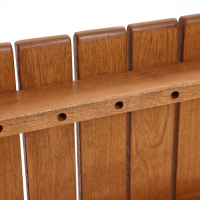 LuxenHome Natural Solid Wood 6-Person 59-Inch Long Rectangle Outdoor Dining Table Brown 7 LuxenHome Natural Solid Wood 6-Person 59-Inch Long Rectangle Outdoor Dining Table Brown - Image 7