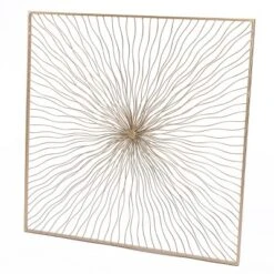 LuxenHome Gold Abstract Flower Square Metal Wall Art -LuxenHome GUEST fe6a6b36 4583 4436 9e53 d61395b3d532