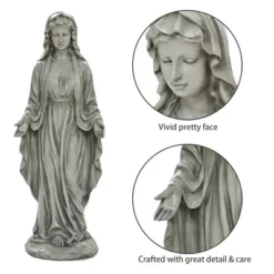 LuxenHome 30.5" LuxenHome Virgin Mary Statue, 30.5'' Ivory Religious Blessed Mother Indoor Outdoor Garden Sculptures Off-White 23 LuxenHome 30.5" LuxenHome Virgin Mary Statue, 30.5'' Ivory Religious Blessed Mother Indoor Outdoor Garden Sculptures Off-White -LuxenHome GUEST fe78c16b e3c2 4f3c 9505 1de832c30a47 1