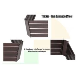 LuxenHome Brown Metal 32" X 20.2" Rectangular Garden Bed -LuxenHome GUEST fe832a72 3e4e 4c64 b3ba 2a60f86fa451